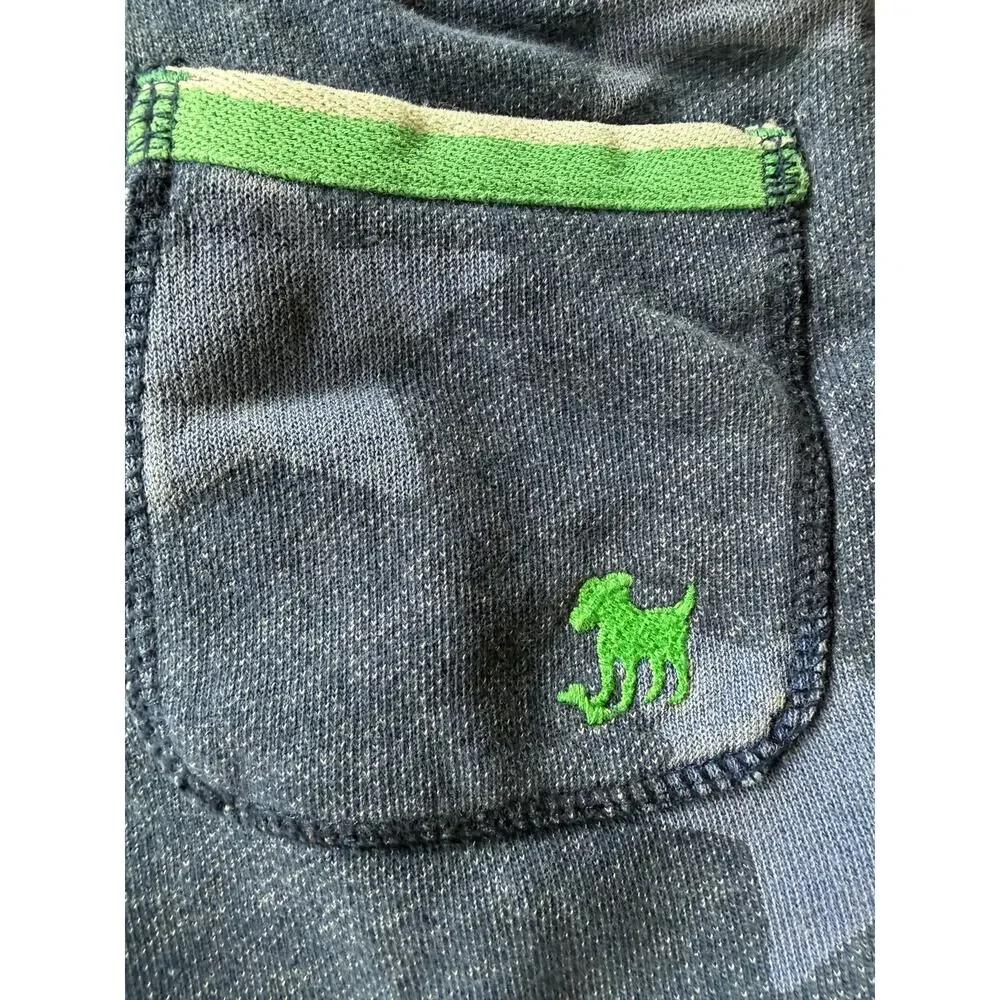 Mini Boden Navy Star Print Jersey Shorts Boys 5Y Green Stripe Waistband